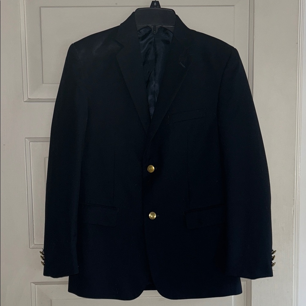 Chaps Navy Blazer with Gold Buttons